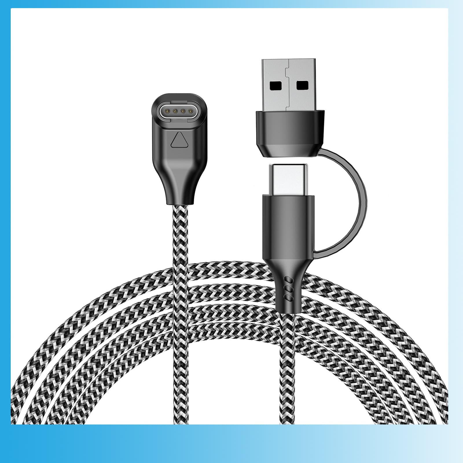 Compatible charger for Garmin fenix8/7x/6S PRO, forerunner970 charging cable with Type-C adapter