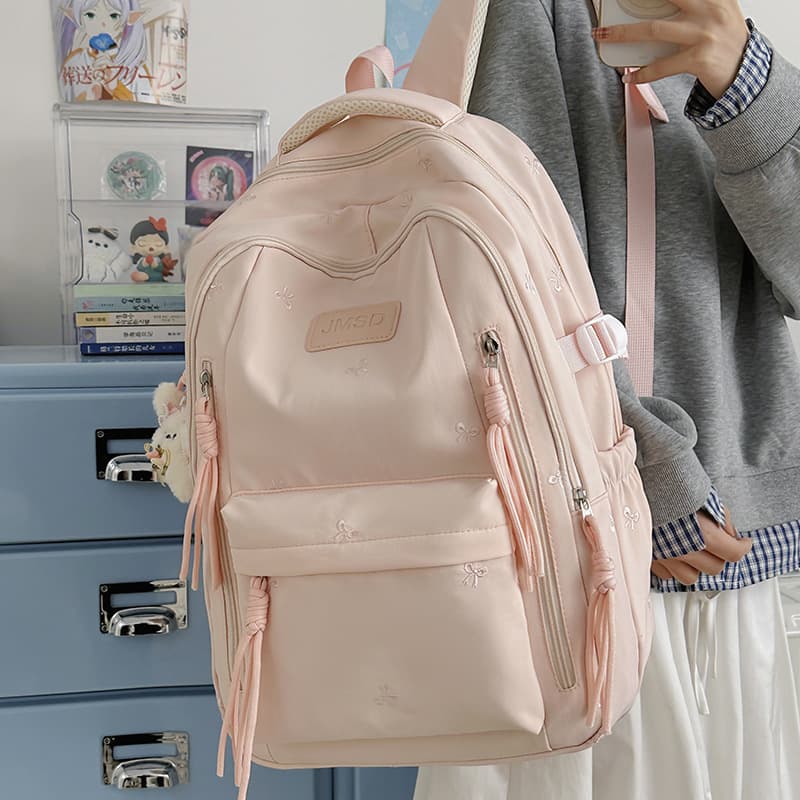 New Forest Style Large Capacity Backpack Solid Color Student Schoolbag Women Minimalist Casual Campus Backpack Laptop Bag