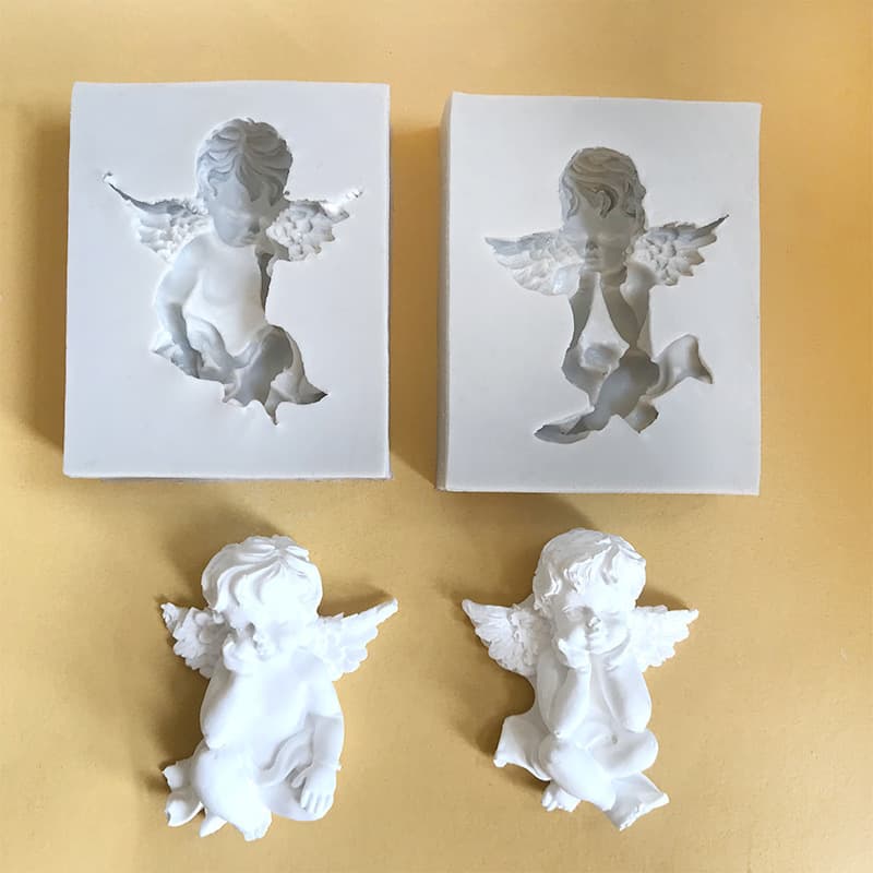 Angel Silicone Mold Bouquet Angel Cake Decoration Cupid Chocolate DIY Baking Fondant Cake Mold