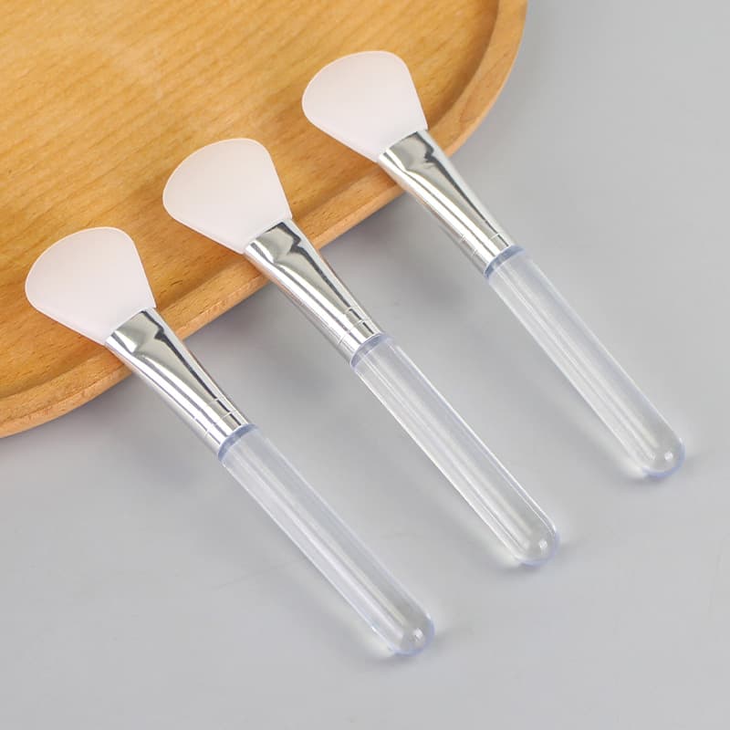 Crystal transparent solid rod mask silicone brush fan-shaped soft head beauty mask brush mask adjustment tool mask brush