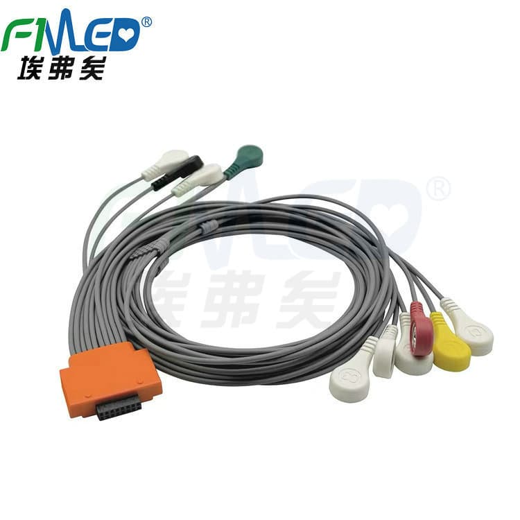 Cardioline 5/7/10 Hotter Lead Wires, Snap-on Type, IEC Walk400h