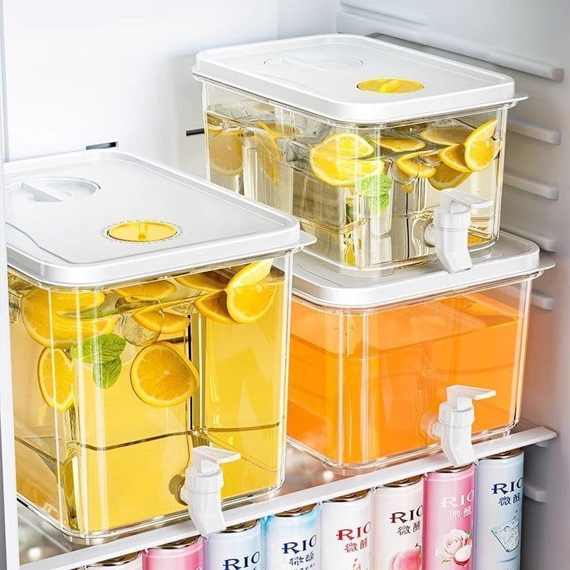 Refrigerator Cold Water Pitcher Food Grade High Temperature Resistant with Faucet Summer Home Cold Drink Bucket Lemonade Pitcher Cold Water Jug