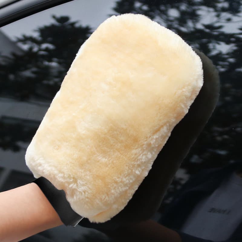 Car Wash Gloves Double-Sided Plush Microfiber Mitt, Bear Paw Style, Imitation Wool, Thickened Cleaning Tool for Waxing and Washing