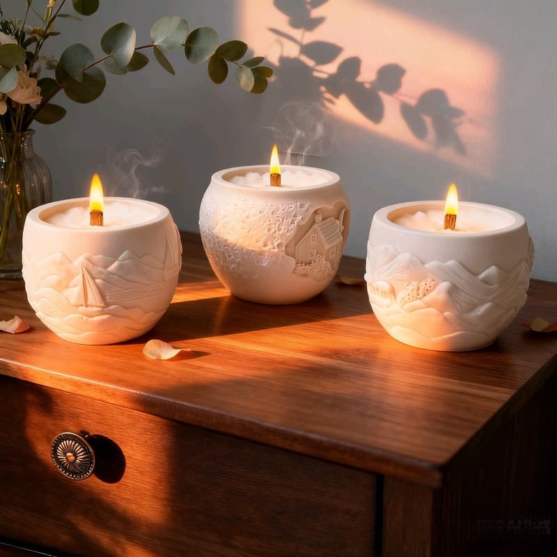 House Candle Cup Flower Pot Silicone Mold DIY Resin Epoxy Mold Cement Gypsum Sail Storage Jar Mold