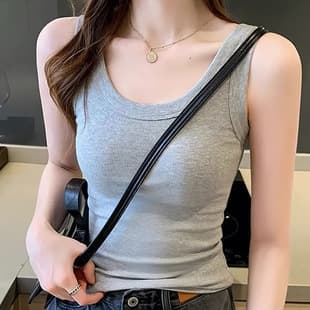 Women's Ribbed Vest Top Slim Fit Casual Layering New Spring Summer Plus Size Sports Vest