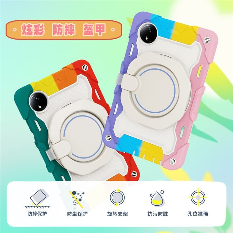 For Redmi Pad SE 8.7-inch Tablet Case Redmi Protective Cover Rotating Stand Silicone Wrist Strap Protective Shell