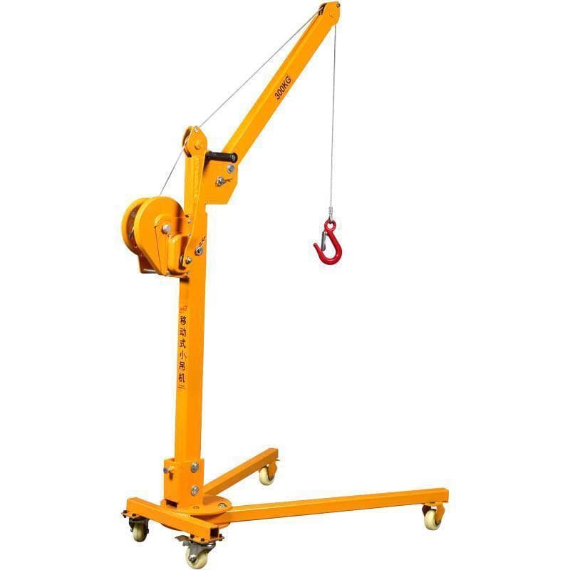Portable Mini Crane Foldable Hand-crank Lifting Hoist Household Electric Vehicle Mounted Lifting Hoist Simple Mobile Crane