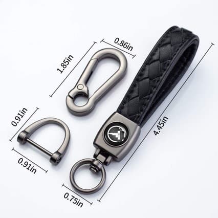 Universal Keychain Woven Rope Double Buckle Metal Keychain with Car Logo for Volkswagen BMW Mercedes-Benz Audi Men