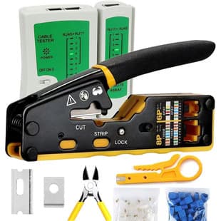 Amazon Network Crimping Tool Home Tool Set Pliers Network Crimping Tool RJ45 Through-Hole Connector Wire Stripper
