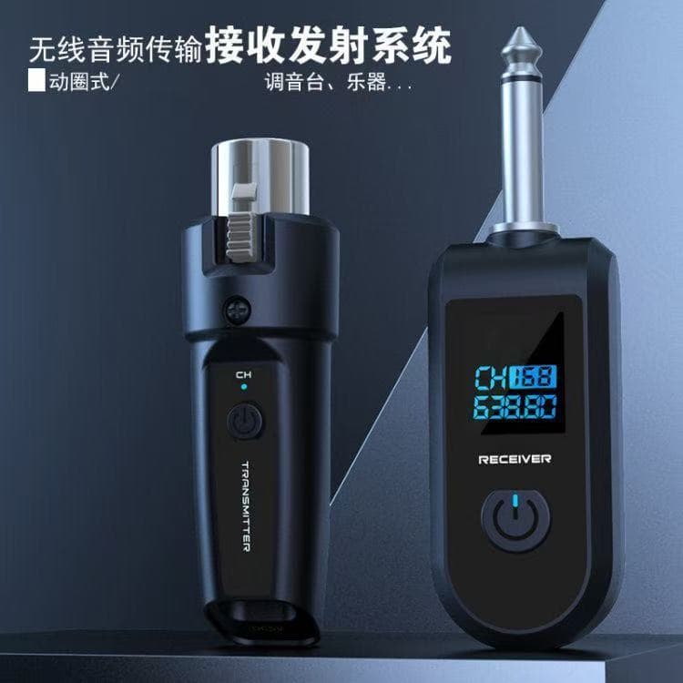 Dynamic Wired to Wireless Microphone System Transmitter Receiver for Instruments, Handheld Electric Wind Instrument, Guitar, Amplifier Hand Grenade