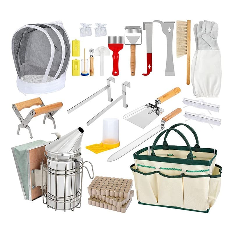 Beekeeping Tool 26-Piece Starter Kit Beekeeping Supplies for Beginners and Professional Beekeepers