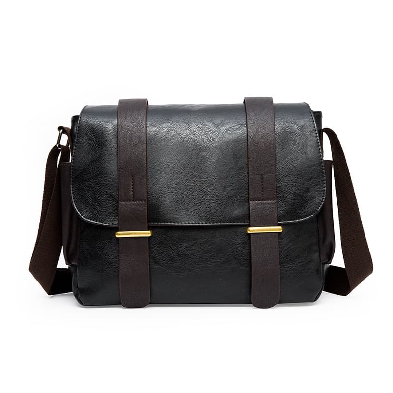 Wholesale new Korean style PU leather men's crossbody bag, fashionable and trendy shoulder bag, horizontal backpack, hanging bag, tool bag.