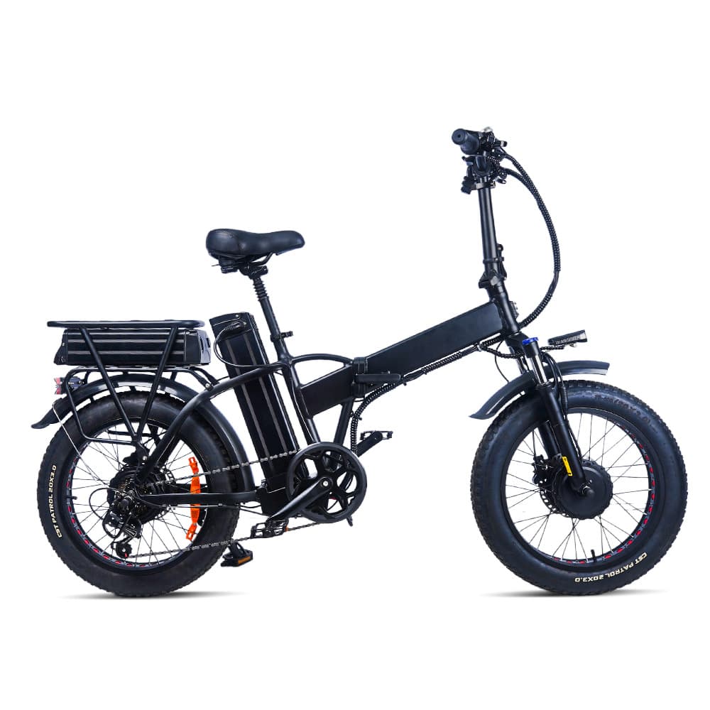 Fat Tire Electric Bike Folding Portable 20X4.0 Dual Battery Dual Motor Front and Rear Drive Snow Sand Ebike