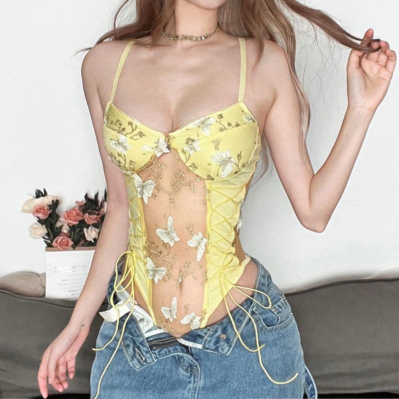 French sexy women's see-through jumpsuit pure lust sweet hottie lace suspender slim slim irregular small underwear