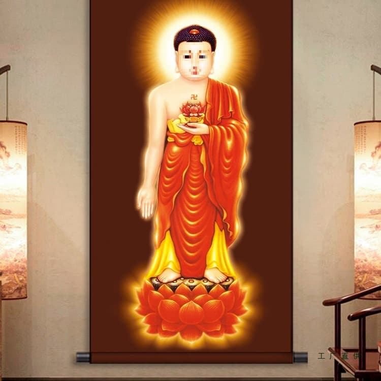 Buddhist paintings, portraits of Amitabha Buddha, Shakyamuni Buddha, Thangka paintings, Western Paradise triads, silk scroll paintings