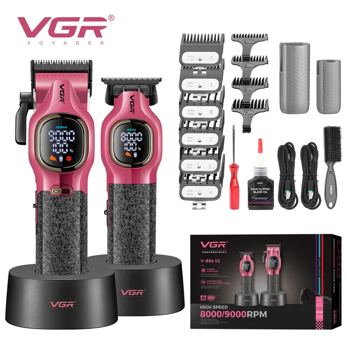 VGR886S2 cross-border new style hair clipper electric set base charging high speed 8000-9000RPM clipper