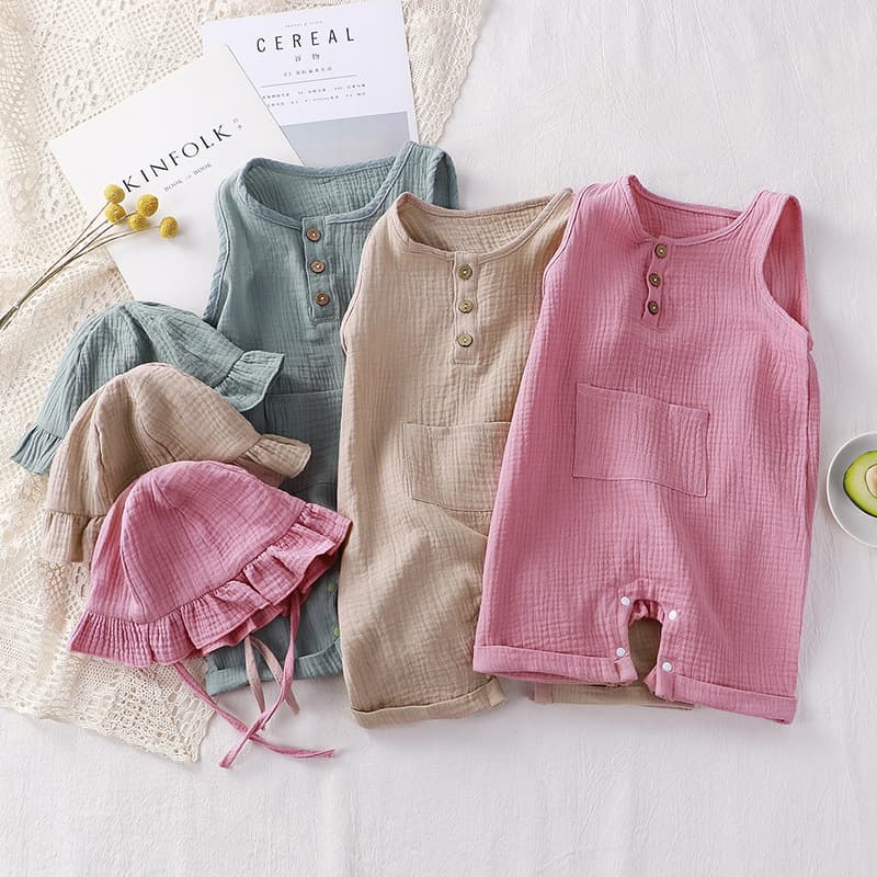 Baby Summer Double-Layer Yarn Vest for Boys and Girls, Sleeveless, Soft, Breathable Climbing Clothes