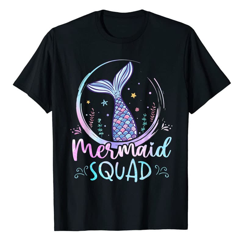 Mermaid-Birthday Squad Party Girls Women Mermaid T-Shirt