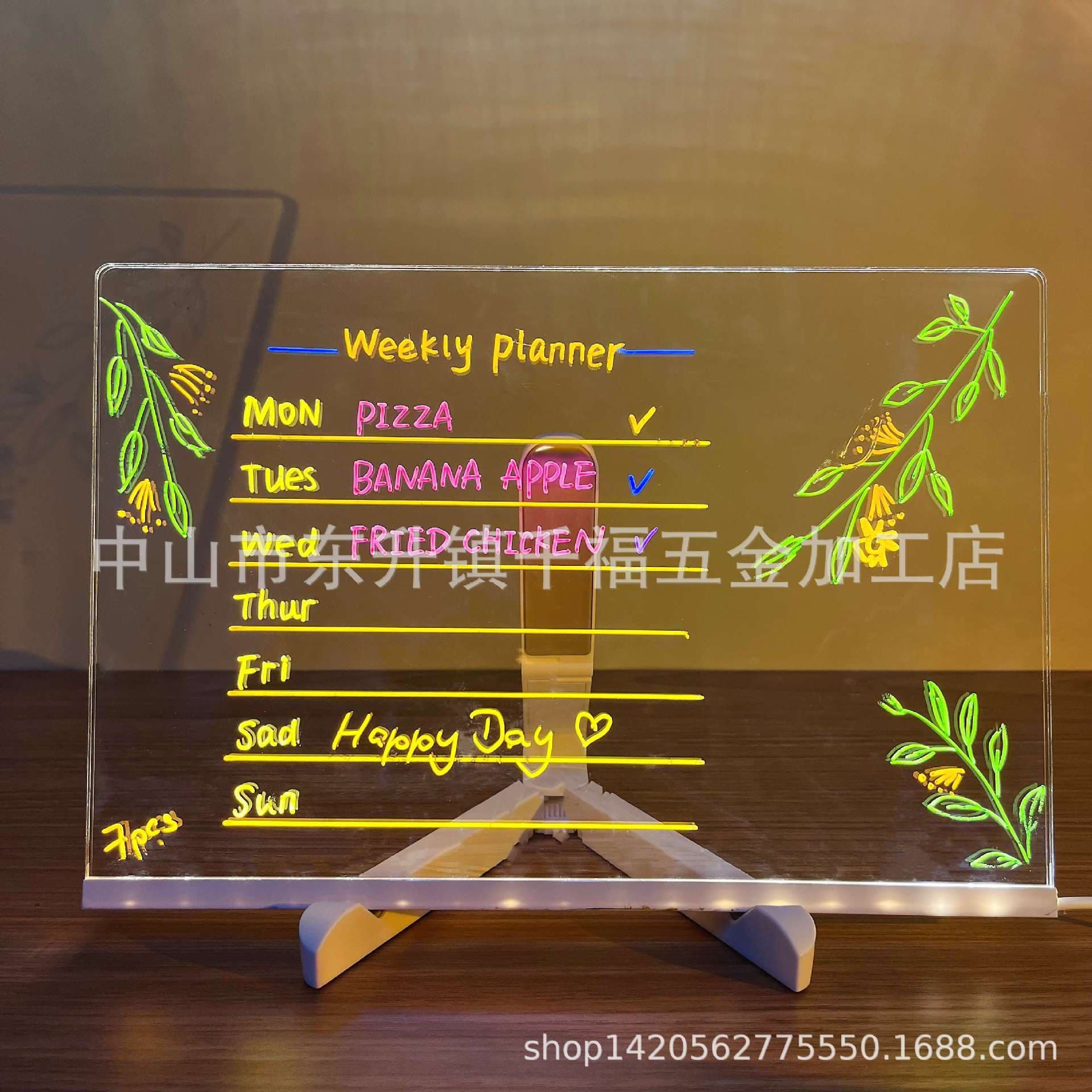 Cross-border Handwriting Glowing Board LED Display Sign Small Blackboard Luminous Stall Advertising Board Street Stall Sign Fluorescent Board