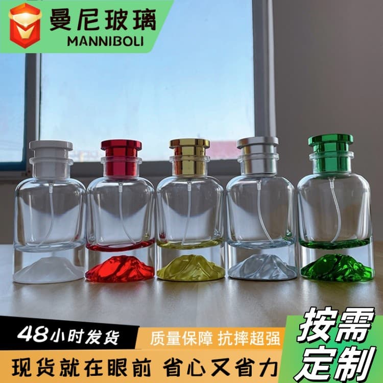 Creative 100ml Perfume Glass Bottle 15 Neck Spray Color Aromatherapy Bottle Cosmetic Spray Bottle Thick Iceberg Base Spray
