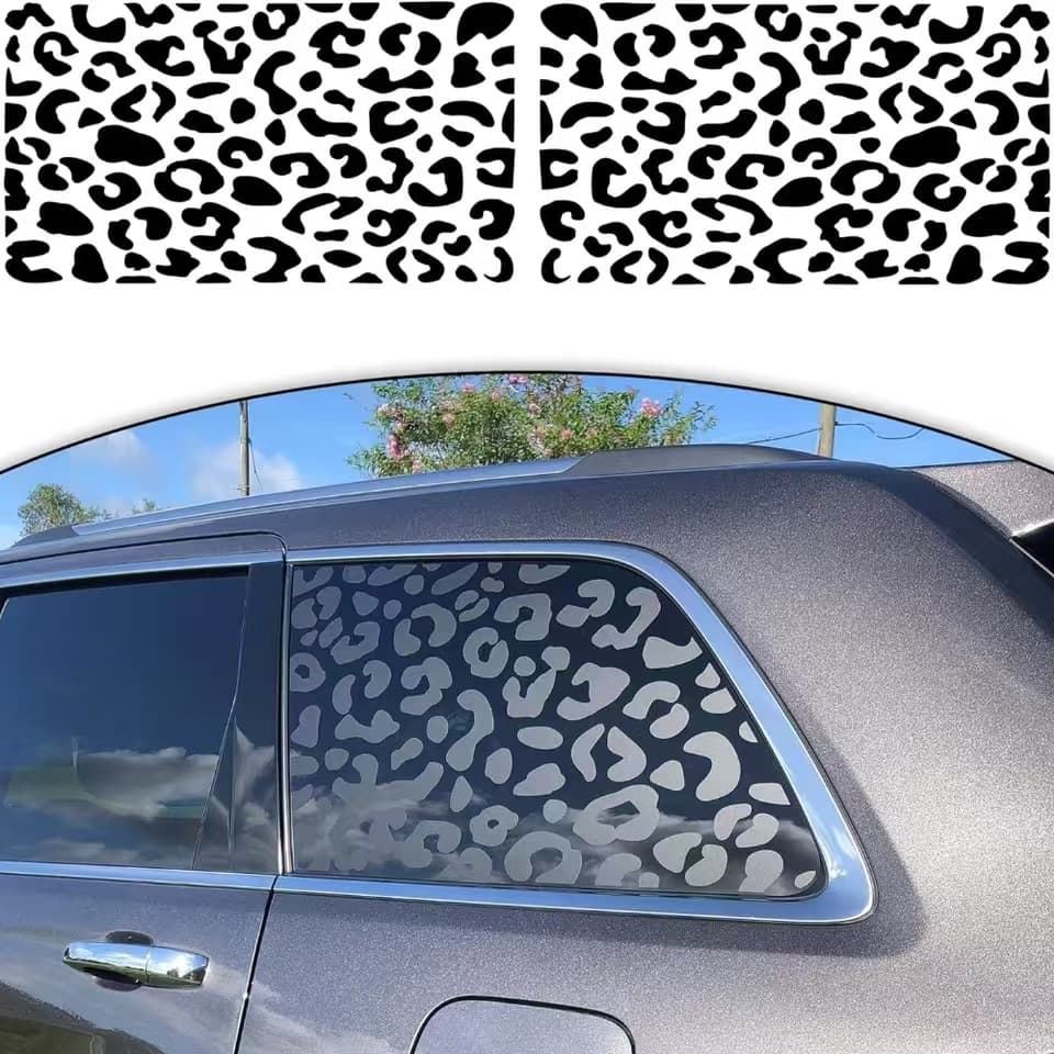 2pcs Leopard Print Car Sticker, Waterproof Side Window Decal, Vehicle Side Decoration Sticker for Trucks