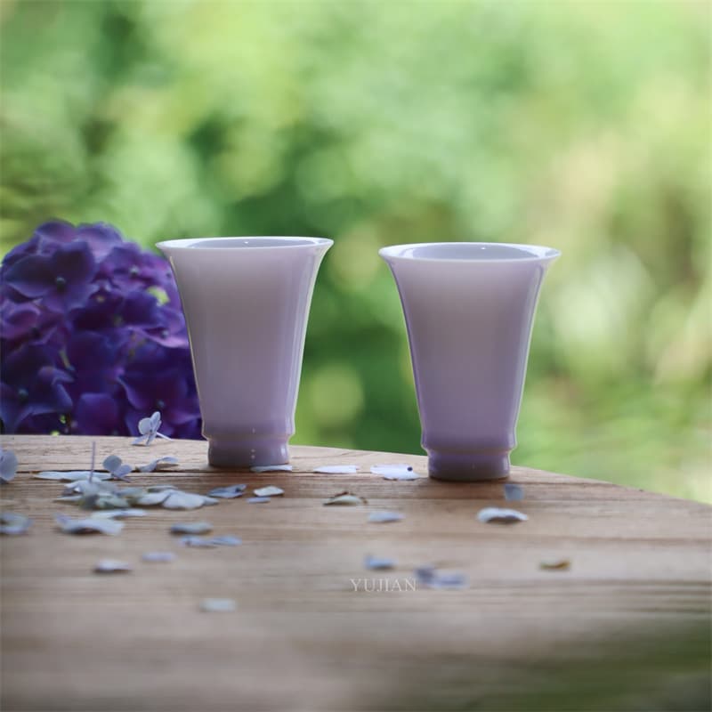 Dehua white porcelain small tea cup single cup aroma cup gathering aroma personal tea cup charm purple universal kung fu tea cup