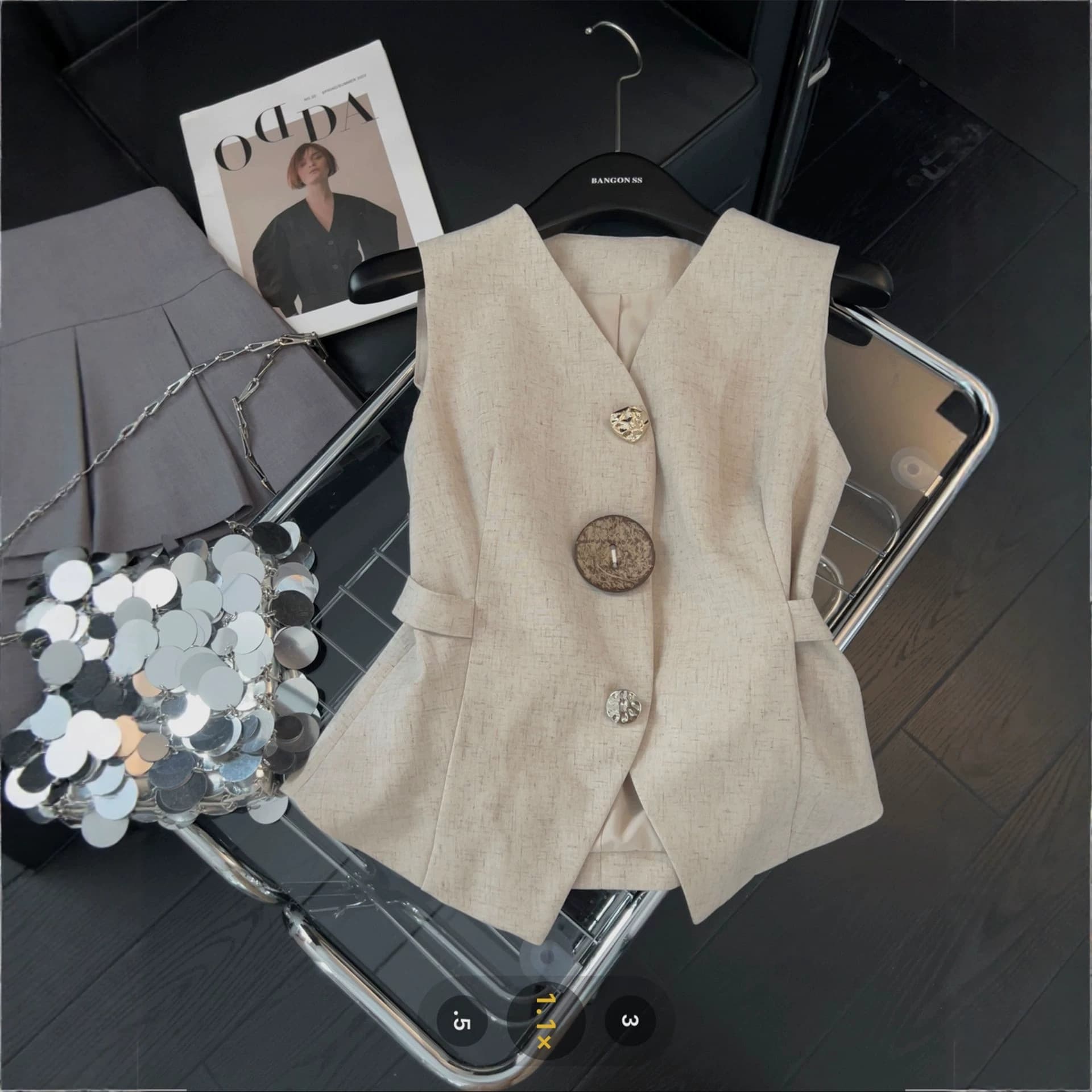 Irregular Button Design Vest for Women 2026 Summer New Back Tie Versatile Slimming Stylish Top