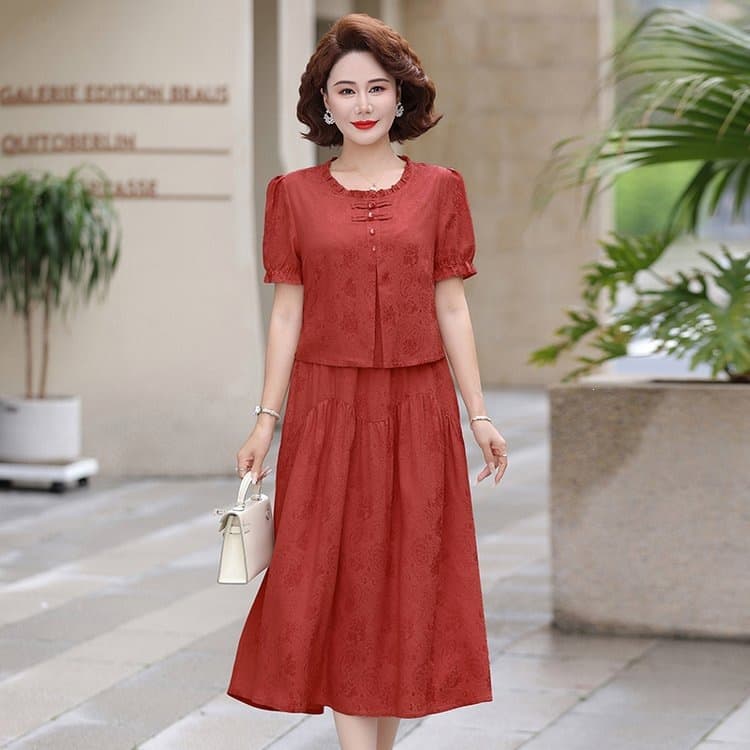 Mother's Day Summer Dress for Middle-aged and Elderly Women 2026 New Style Elegant Long Dress