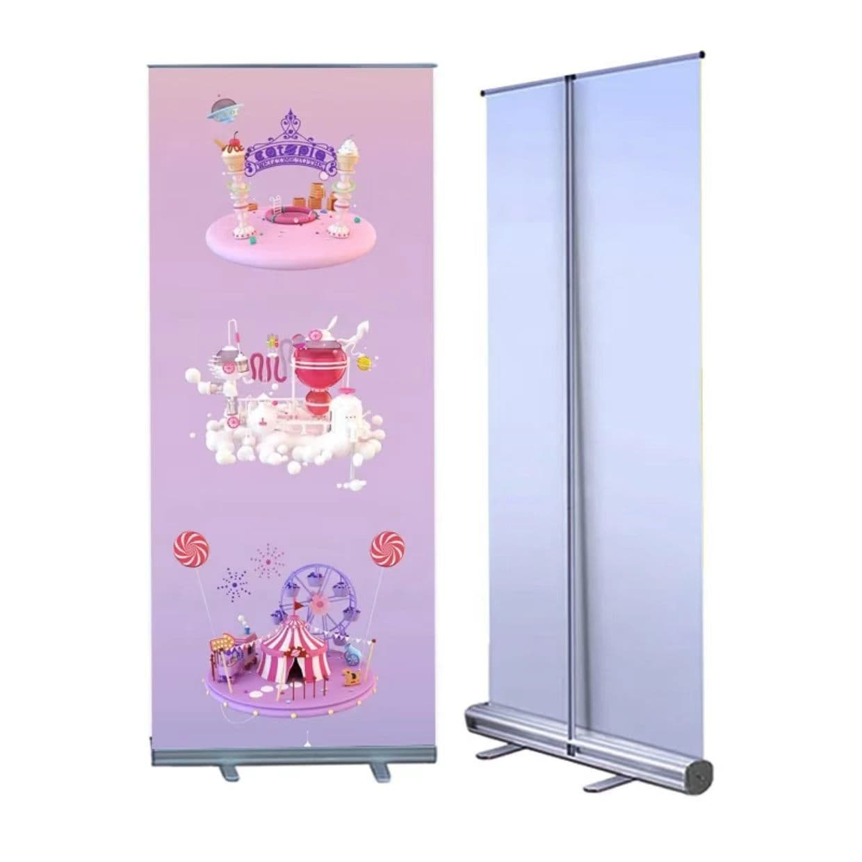 Customized Aluminum Alloy Roll-Up Display Stand Advertising Design Poster Custom Retractable Folding Poster Advertising Rack