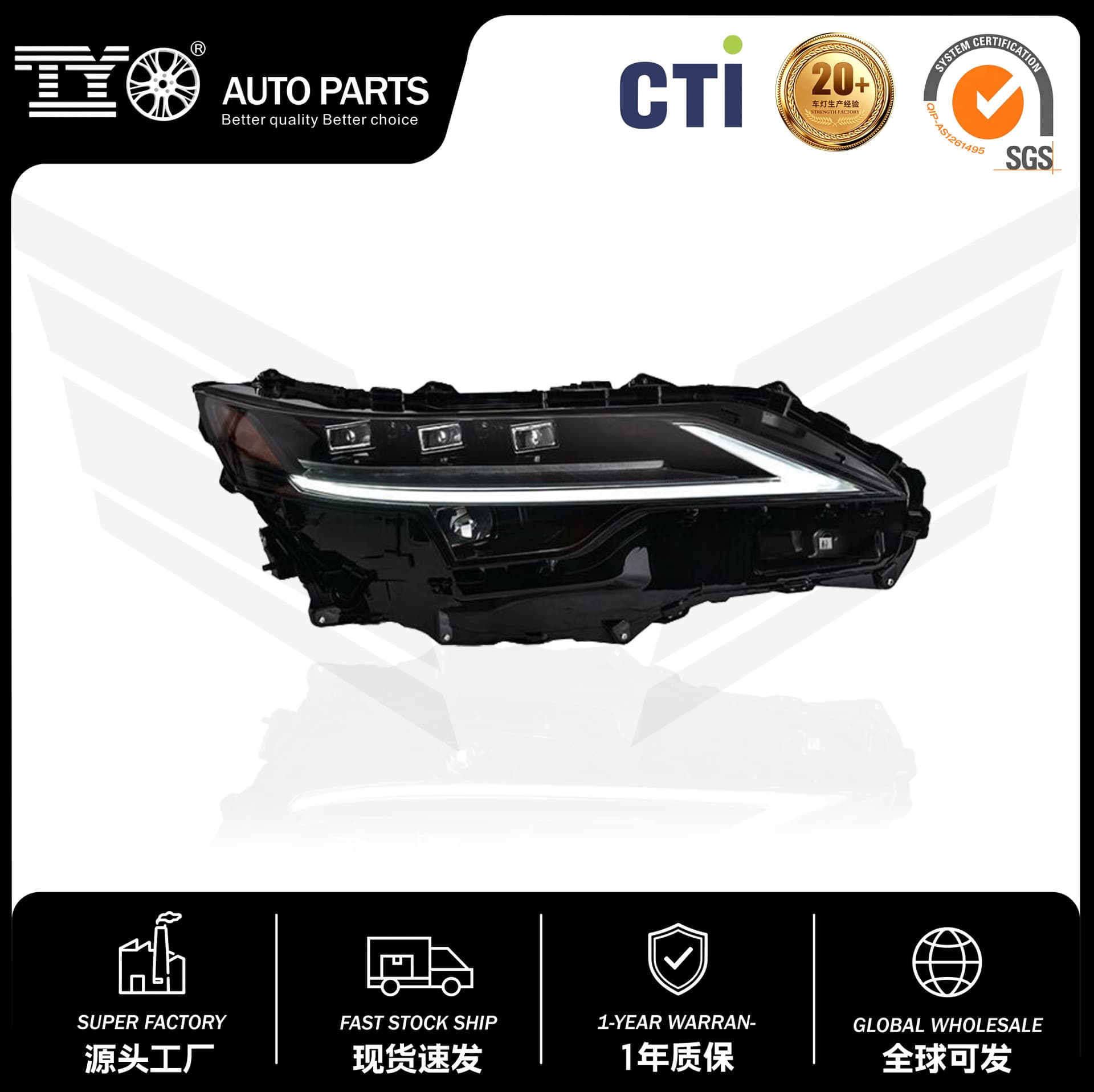 Suitable for Lexus RX300 Headlight Assembly 23-26 Models Low-End Configuration Modified to High-End LED Matrix Lens Headlights