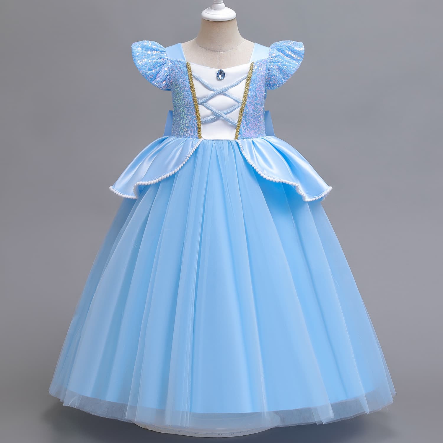Foreign Trade Girls' Cinderella Princess Dress, Halloween Cosplay Little Girl Role-play Dress