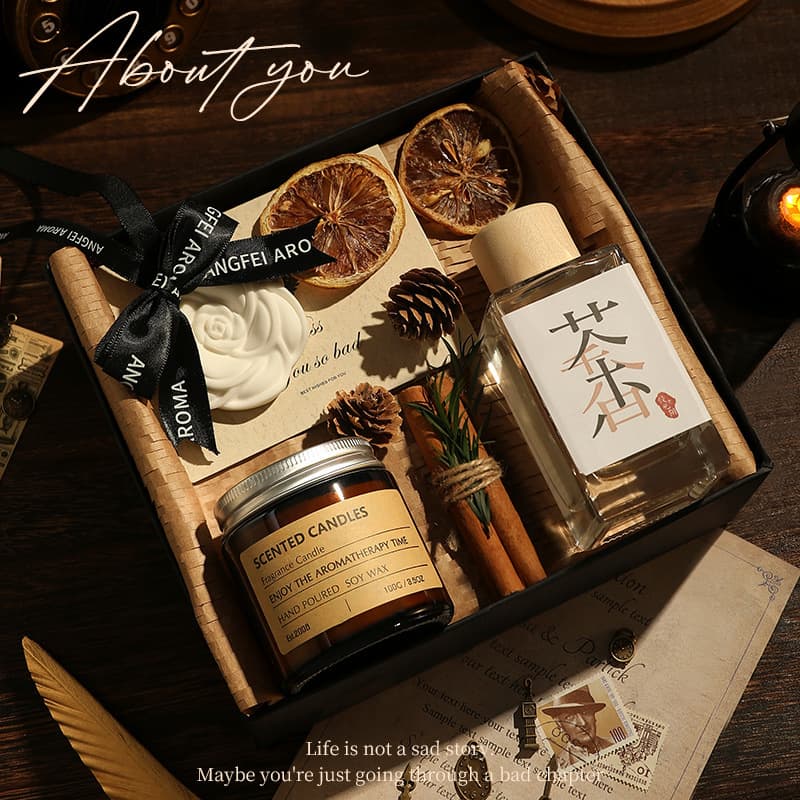 Aromatherapy candle gift box, high-end soy wax wedding and birthday gifts, company gifts, souvenirs for colleagues, ornaments