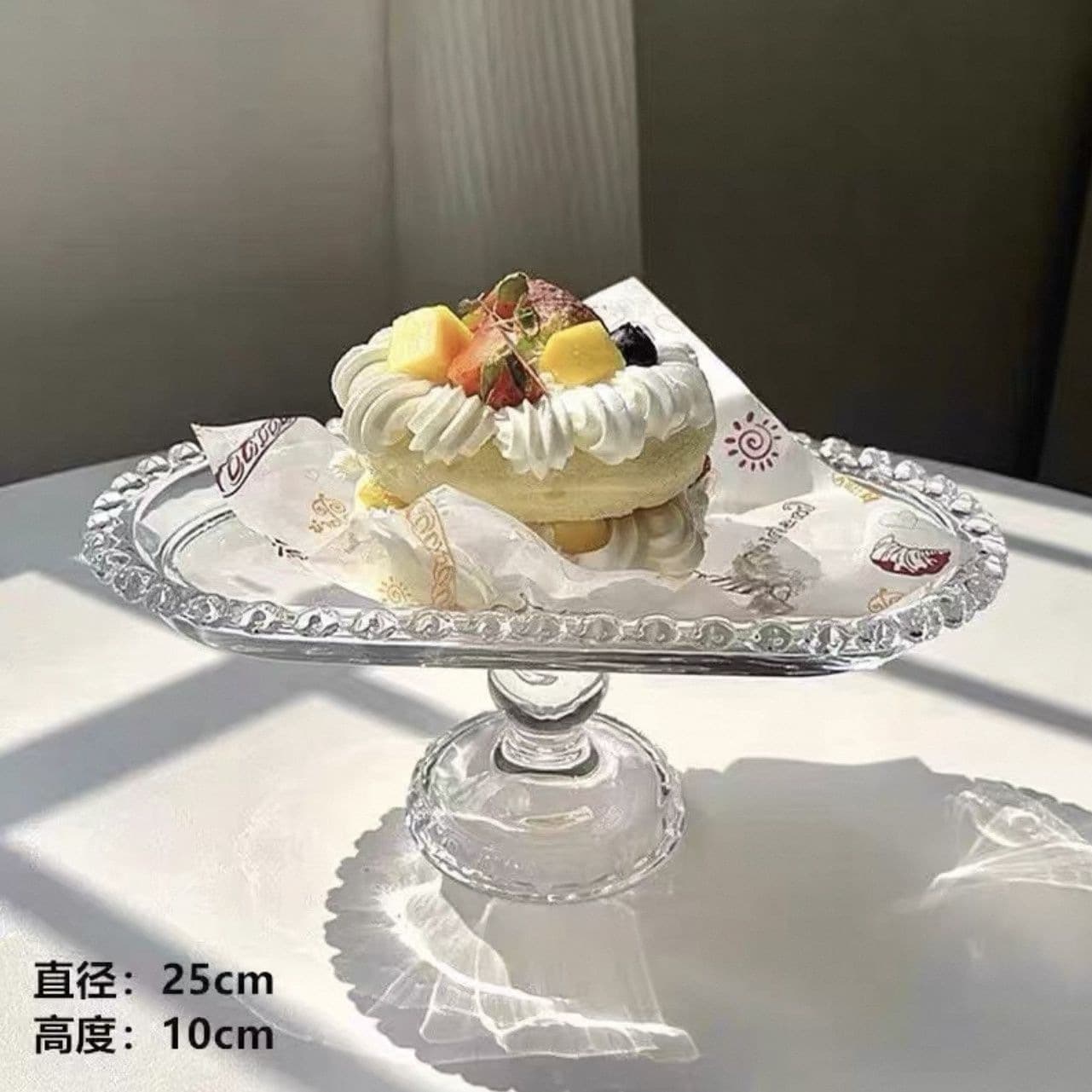 European Style White Black Cake Wedding Iron Dessert Display Stand Prop Snack Tray Fruit Plate