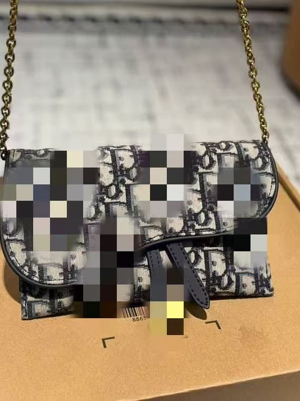 2023 New D Brand Saddle Chain Crossbody Bag WOC22 Monogram Embroidered Shoulder Underarm Women's Bag Fashion Vintage Style