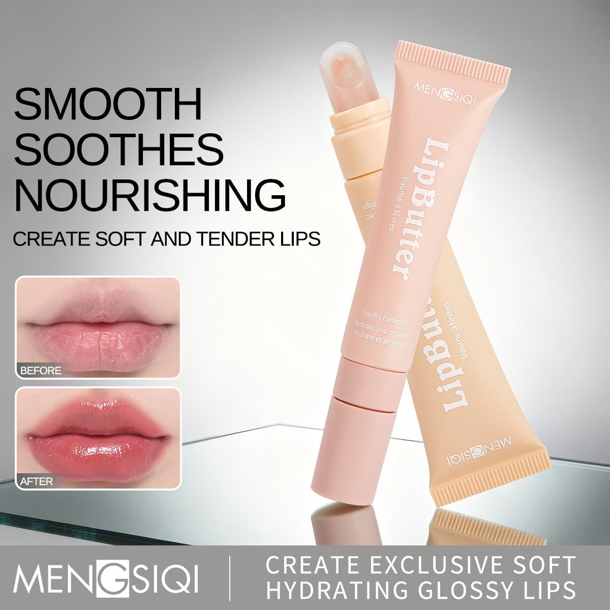MENGSIQI Lip Balm Smooth Natural Lip Care Daily Commute Makeup Cross-border Cosmetics Lip Balm