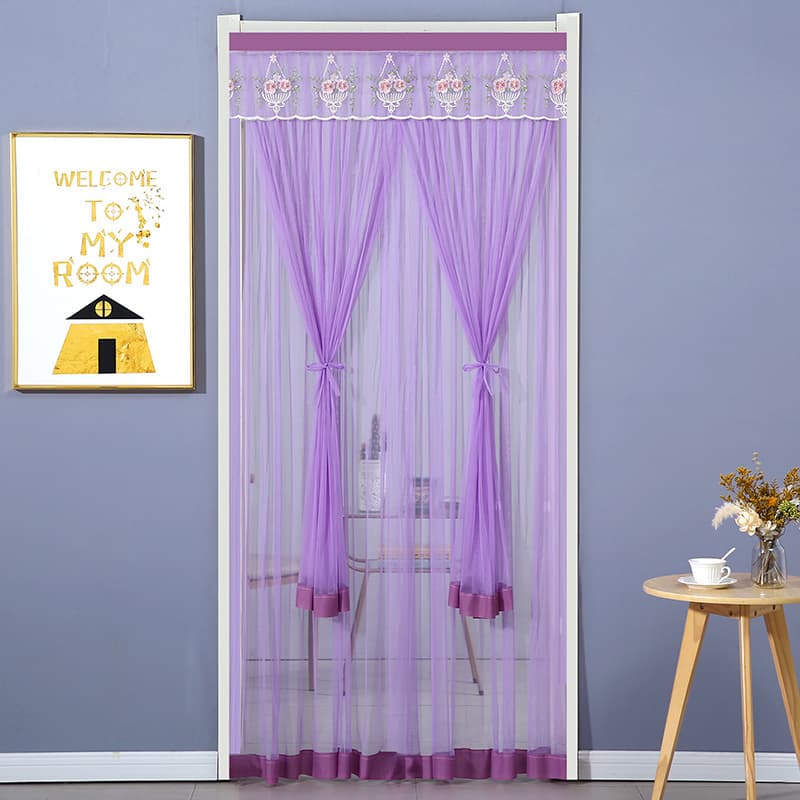 No-Drill Mosquito-Proof Door Curtain Fabric, Popular Lace Door Curtain for Bedroom, Room Divider, 2023 Spring Hanging Double-Layer