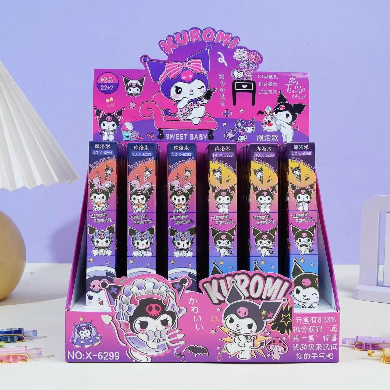 New Sanrio Family Kuromi Blind Box Gel Pen 22 Styles 24 Pens Student Stationery Accessory Gift for Girls Heart