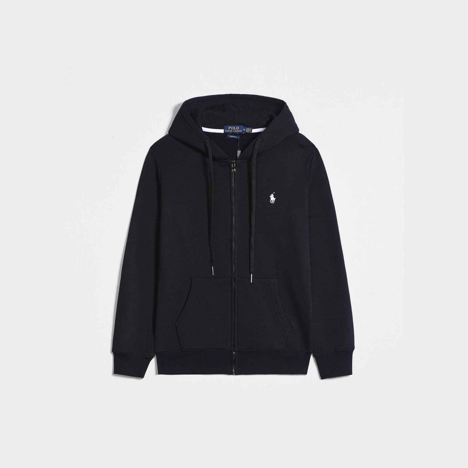 Foreign Trade Polo Hoodie Sweatshirt Pony Spring Autumn Thin RL Hooded Cardigan Solid Color Embroidered Logo Loose Plus Size Paul Men's Clothing