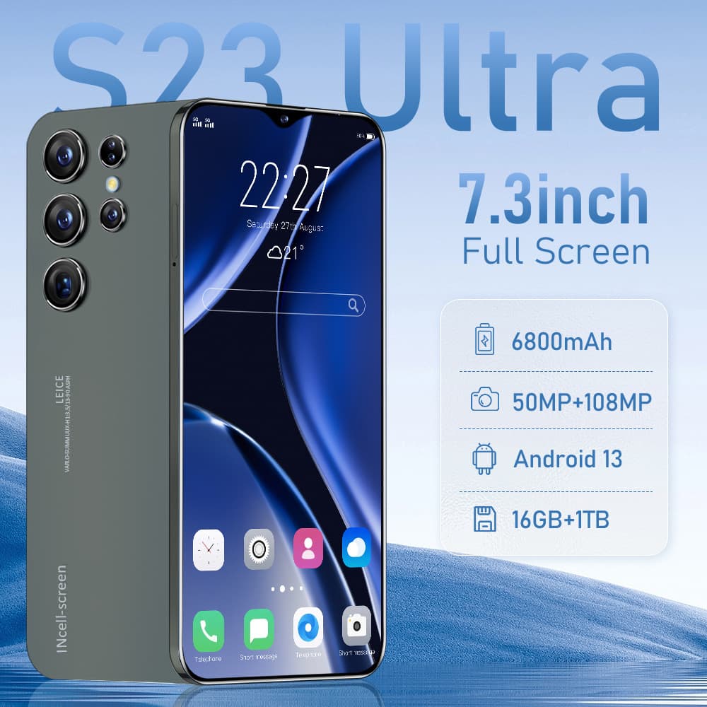 S23 Ultra Cross-Border Smartphone in Stock 7.3-inch HD 16+1TB Android Smartphone for Wholesale Dropshipping