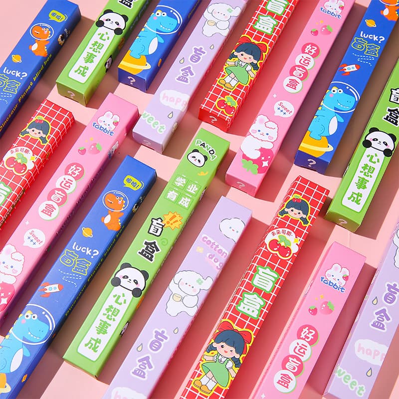 Cute surprise blind box pen student high-looking press pen gel pen surprise box children's Children's Children's Stationery Small Gift