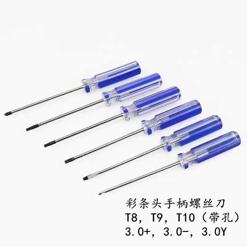 Slotted and Phillips Crystal Clear Handle Screwdriver for Game Console Disassembly and Repair with Hex Socket Screwdriver