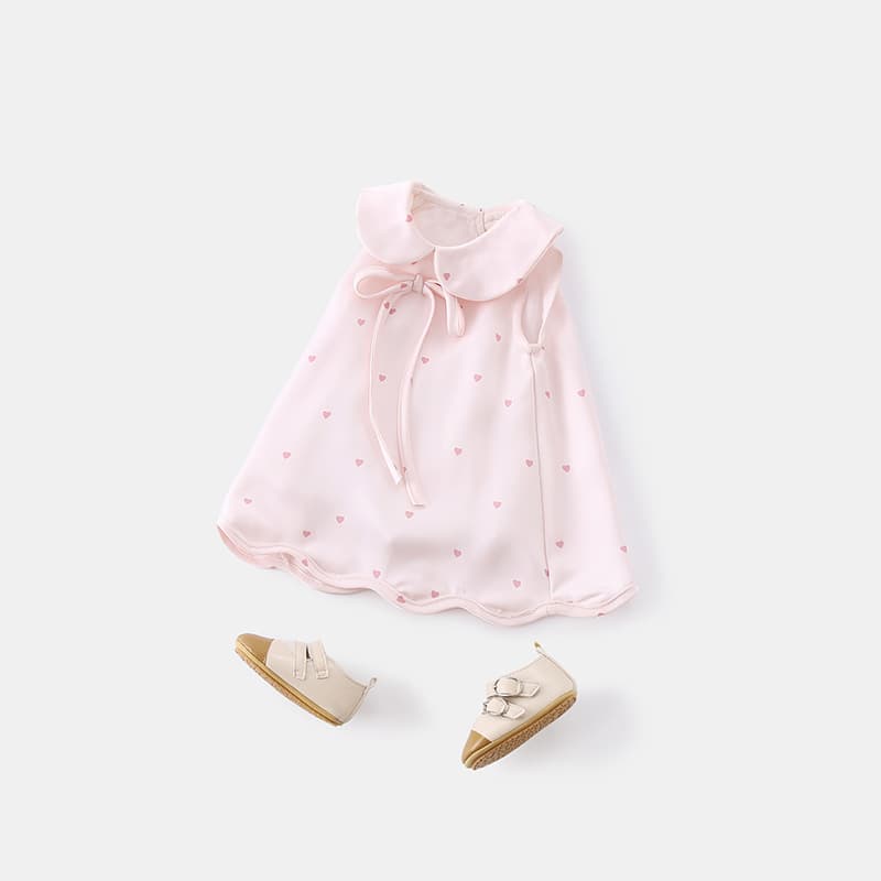 Summer Pink Heart-Shaped Romper Dress Jumpsuit Baby Infant Children's Clothing Cool Cute Girl