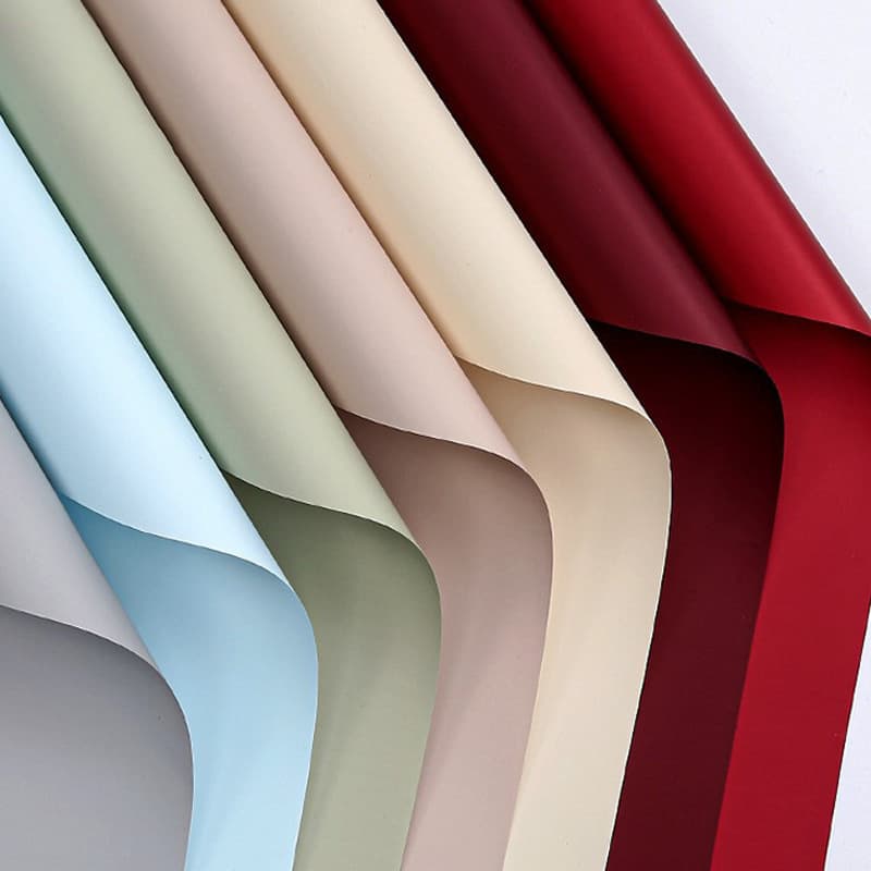 Korean style solid color paper for flower wrapping, macaron color single color European style paper for rose bouquets, flower paper for flower shops.