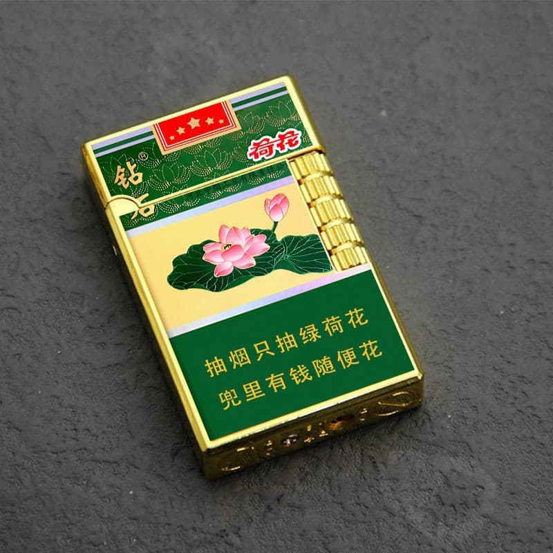 Trendy Novelty Cigarette Lighter Side Slide Flint Open Flame Durable Creative Gift for Boyfriend Husband