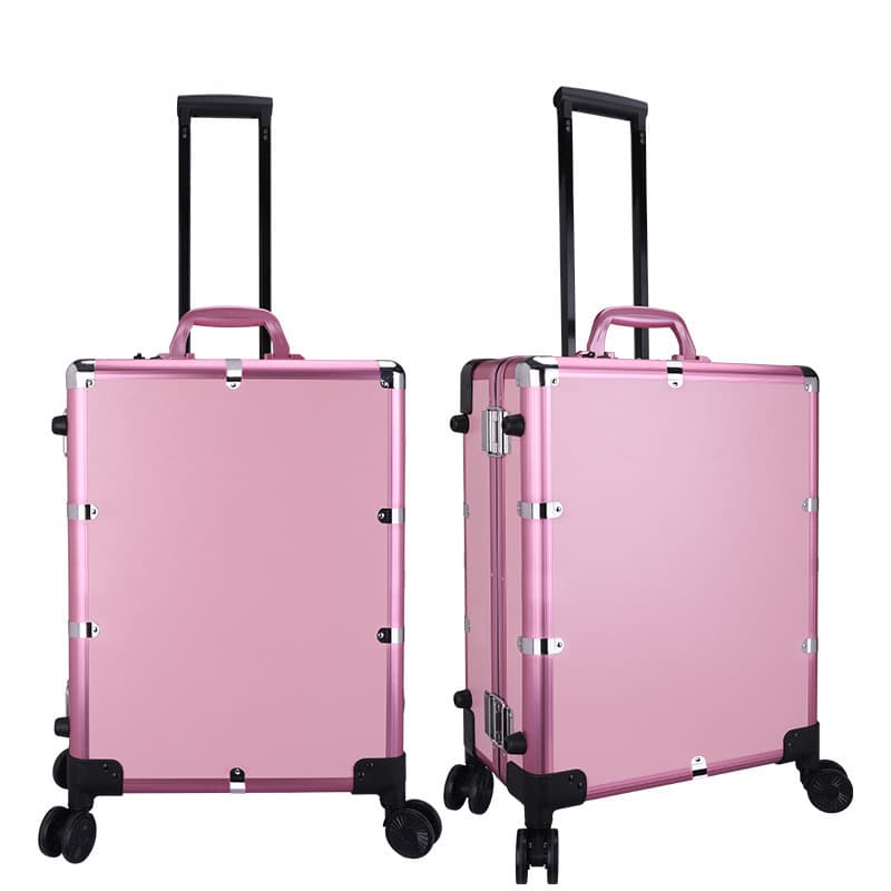 HOHO LED Light Box Eyelash and Nail Art Makeup Case with Trolley Handle, Professional Makeup Artist Travel Case