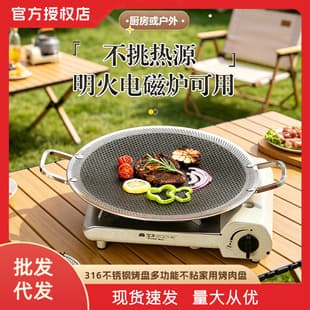 316 Stainless Steel Baking Sheet, Multi-Functional Non-Stick Three-Layer Steel Baking Pan, Home BBQ Pan, Outdoor Camping Grill Pan