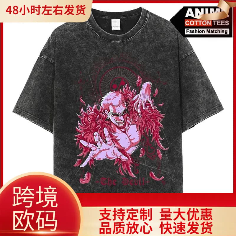 One Piece Doflamingo T-Shirt Anime Print Clothes Y2K Harajuku
