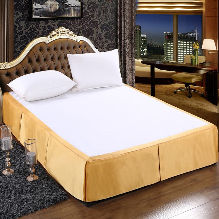 Modern minimalist single bed skirt for hotels, white bedspreads, mattress protectors, fitted sheets, and bed skirts.