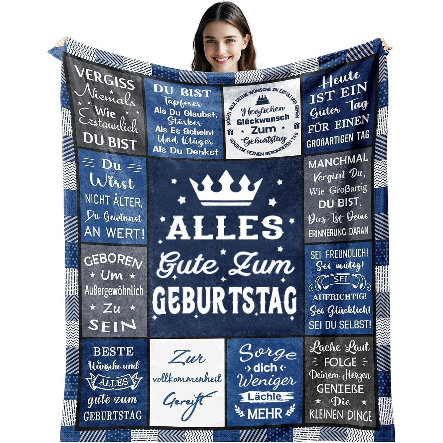 Men's birthday gift blanket 150 x 200 cm thin birthday decorative blanket suitable for relatives, friends and colleagues
