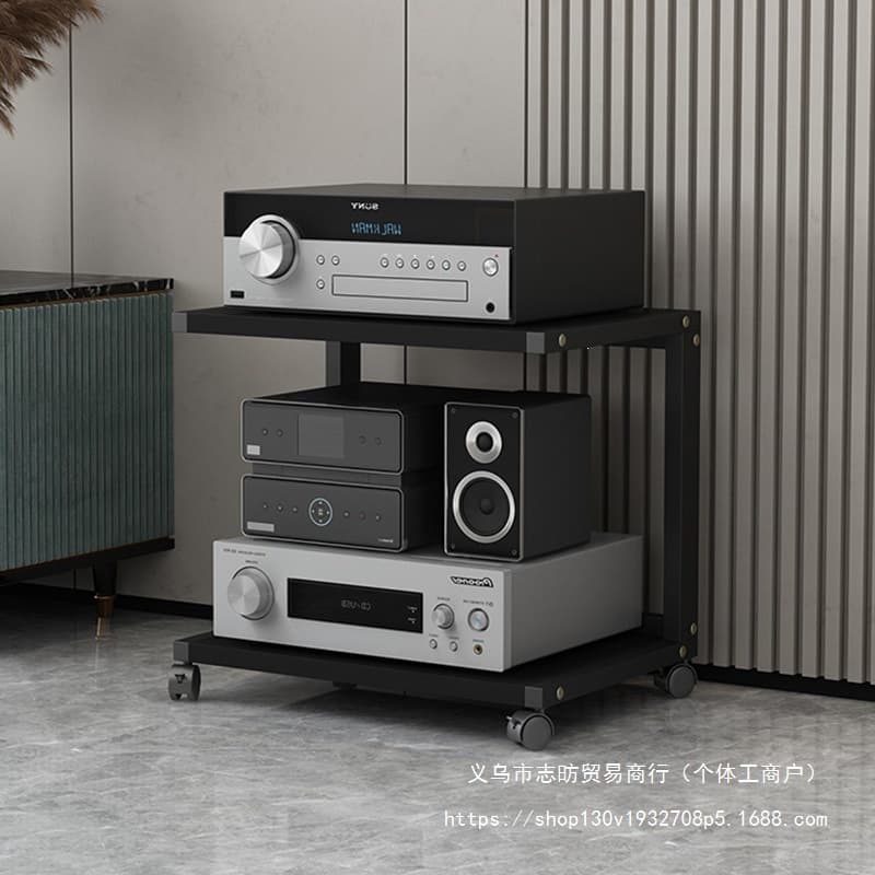Amplifier Rack Tube Amp Stand Mobile Audio Cabinet Audiophile Mixer Equipment Storage Rack Floor-Standing Foldable